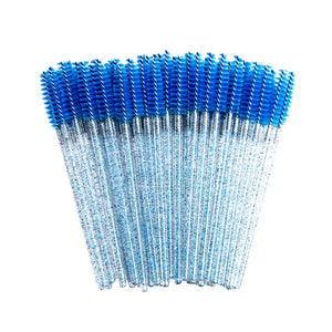 zwellbe Good Quality Disposable 50 Pcs/Pack Crystal Eyelash Makeup Brush  Diamond Handle Mascara Wands Eyelash Extension Tool