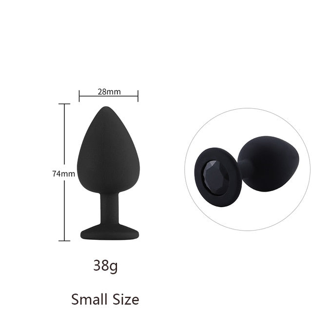 Butt Plug Safe Silicone Butt Plug With Crystal Jewelry Anal Plug Vaginal Plug Sex Toys For Woman Men Anal Dilator Toys for Gay