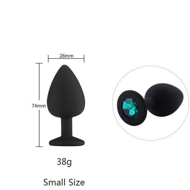 Butt Plug Safe Silicone Butt Plug With Crystal Jewelry Anal Plug Vaginal Plug Sex Toys For Woman Men Anal Dilator Toys for Gay