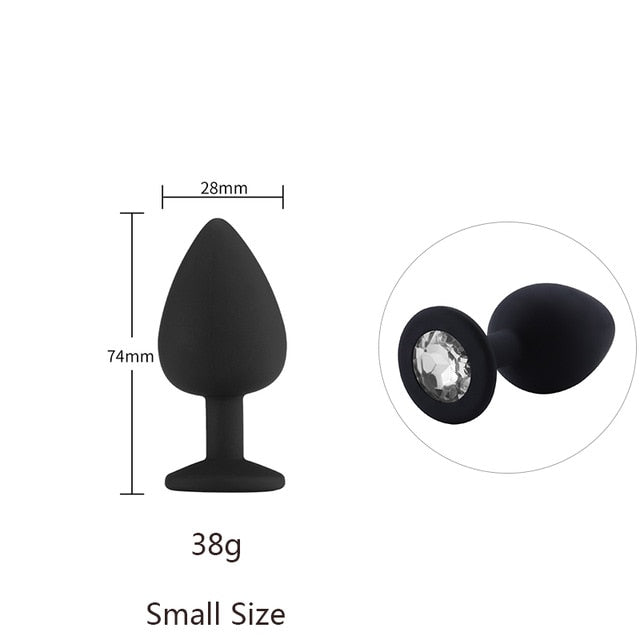 Butt Plug Safe Silicone Butt Plug With Crystal Jewelry Anal Plug Vaginal Plug Sex Toys For Woman Men Anal Dilator Toys for Gay