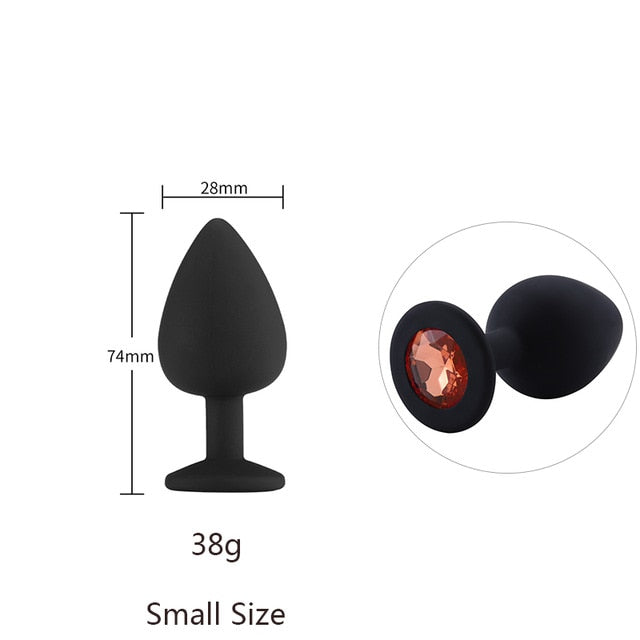 Butt Plug Safe Silicone Butt Plug With Crystal Jewelry Anal Plug Vaginal Plug Sex Toys For Woman Men Anal Dilator Toys for Gay