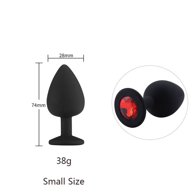 Butt Plug Safe Silicone Butt Plug With Crystal Jewelry Anal Plug Vaginal Plug Sex Toys For Woman Men Anal Dilator Toys for Gay