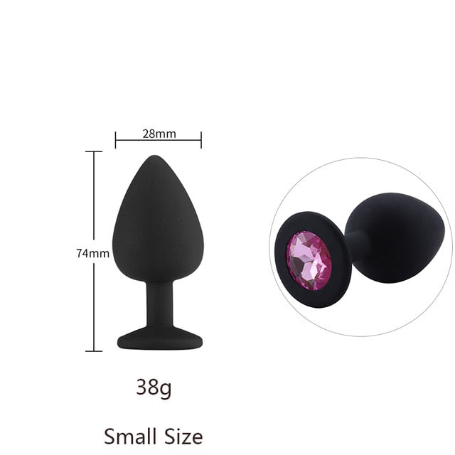 Butt Plug Safe Silicone Butt Plug With Crystal Jewelry Anal Plug Vaginal Plug Sex Toys For Woman Men Anal Dilator Toys for Gay