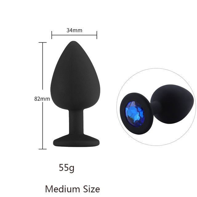 Butt Plug Safe Silicone Butt Plug With Crystal Jewelry Anal Plug Vaginal Plug Sex Toys For Woman Men Anal Dilator Toys for Gay