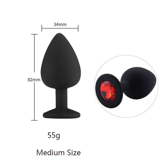 Butt Plug Safe Silicone Butt Plug With Crystal Jewelry Anal Plug Vaginal Plug Sex Toys For Woman Men Anal Dilator Toys for Gay