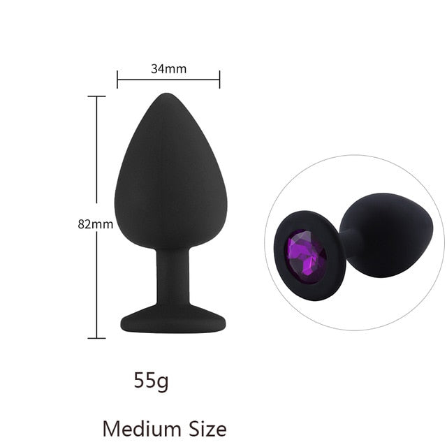 Butt Plug Safe Silicone Butt Plug With Crystal Jewelry Anal Plug Vaginal Plug Sex Toys For Woman Men Anal Dilator Toys for Gay