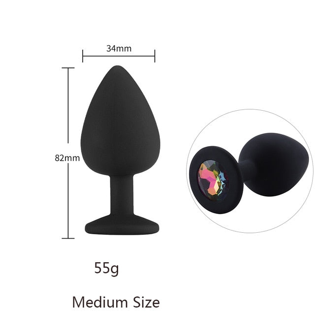 Butt Plug Safe Silicone Butt Plug With Crystal Jewelry Anal Plug Vaginal Plug Sex Toys For Woman Men Anal Dilator Toys for Gay
