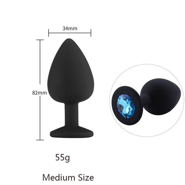 Butt Plug Safe Silicone Butt Plug With Crystal Jewelry Anal Plug Vaginal Plug Sex Toys For Woman Men Anal Dilator Toys for Gay