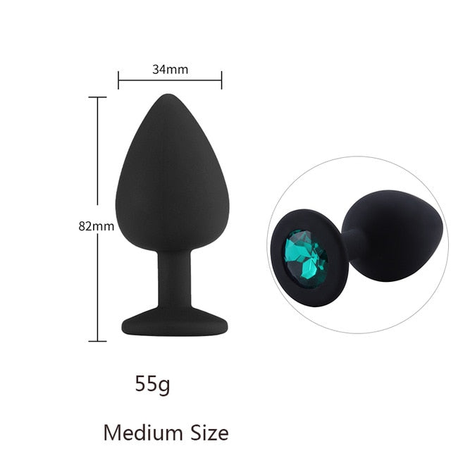 Butt Plug Safe Silicone Butt Plug With Crystal Jewelry Anal Plug Vaginal Plug Sex Toys For Woman Men Anal Dilator Toys for Gay