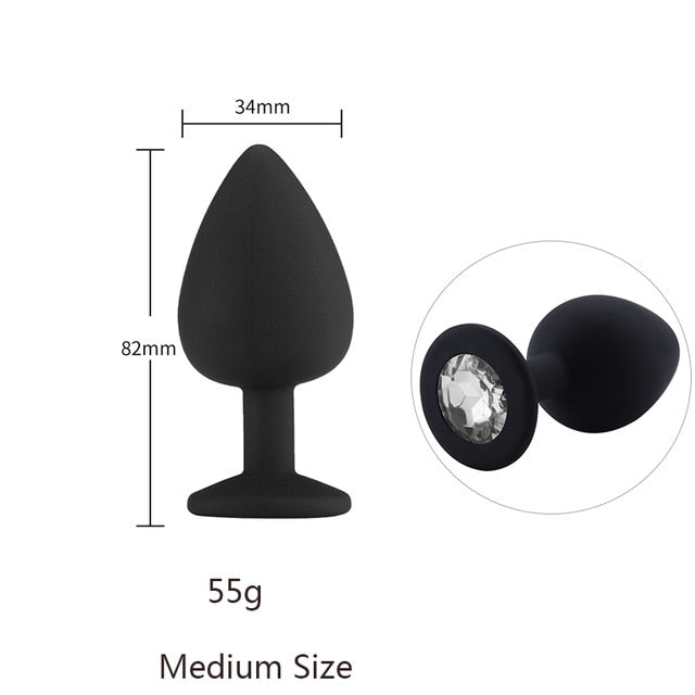 Butt Plug Safe Silicone Butt Plug With Crystal Jewelry Anal Plug Vaginal Plug Sex Toys For Woman Men Anal Dilator Toys for Gay