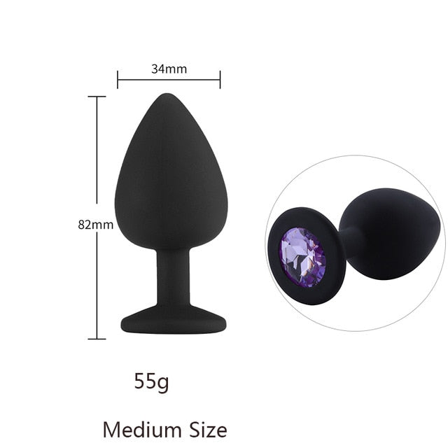 Butt Plug Safe Silicone Butt Plug With Crystal Jewelry Anal Plug Vaginal Plug Sex Toys For Woman Men Anal Dilator Toys for Gay