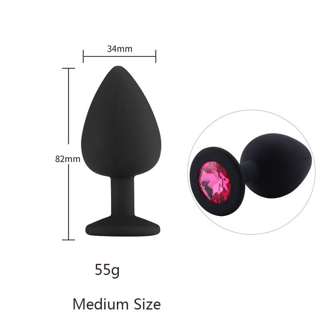Butt Plug Safe Silicone Butt Plug With Crystal Jewelry Anal Plug Vaginal Plug Sex Toys For Woman Men Anal Dilator Toys for Gay