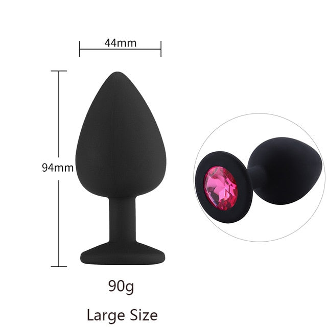 Butt Plug Safe Silicone Butt Plug With Crystal Jewelry Anal Plug Vaginal Plug Sex Toys For Woman Men Anal Dilator Toys for Gay