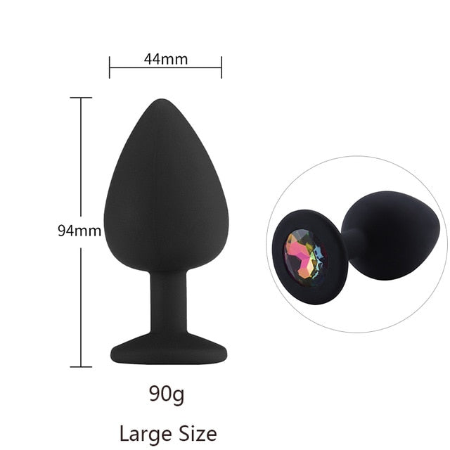 Butt Plug Safe Silicone Butt Plug With Crystal Jewelry Anal Plug Vaginal Plug Sex Toys For Woman Men Anal Dilator Toys for Gay