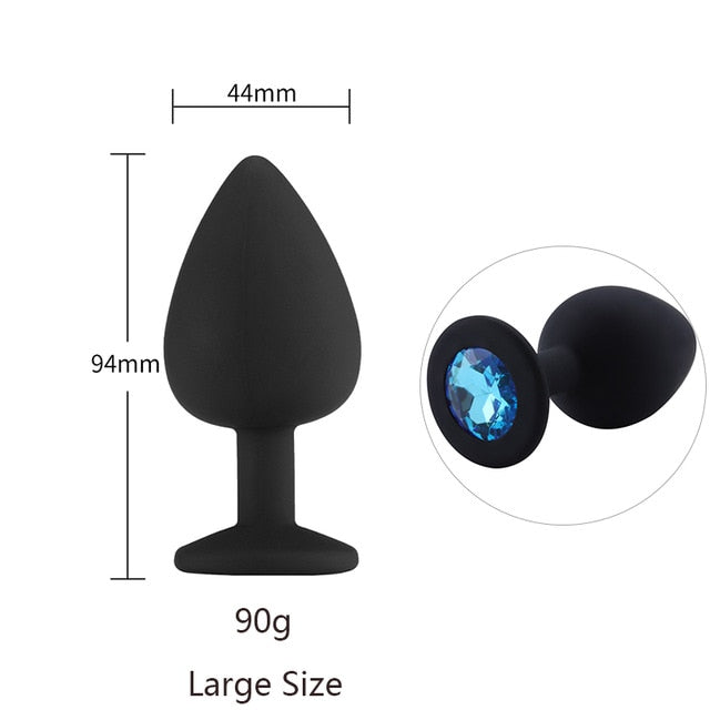 Butt Plug Safe Silicone Butt Plug With Crystal Jewelry Anal Plug Vaginal Plug Sex Toys For Woman Men Anal Dilator Toys for Gay