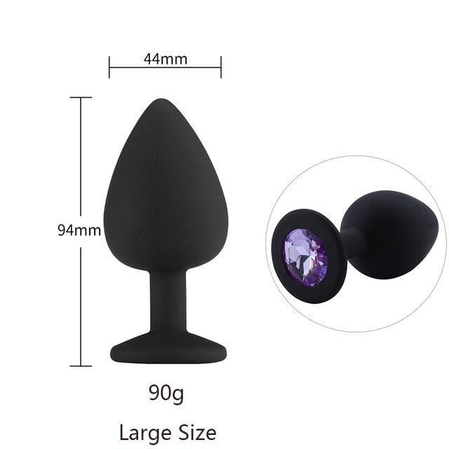 Butt Plug Safe Silicone Butt Plug With Crystal Jewelry Anal Plug Vaginal Plug Sex Toys For Woman Men Anal Dilator Toys for Gay