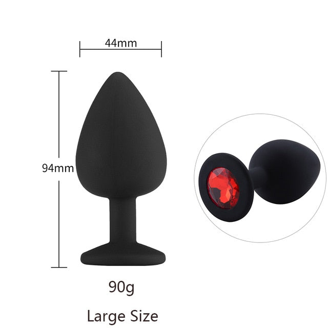 Butt Plug Safe Silicone Butt Plug With Crystal Jewelry Anal Plug Vaginal Plug Sex Toys For Woman Men Anal Dilator Toys for Gay