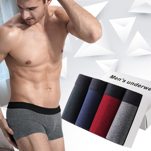 890 4pcs/lot Men's Underwear Cotton Boxers Man Breathable Panties Solid Shorts Brand Underpants B0007