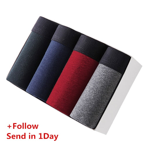 890 4pcs/lot Men's Underwear Cotton Boxers Man Breathable Panties Solid Shorts Brand Underpants B0007
