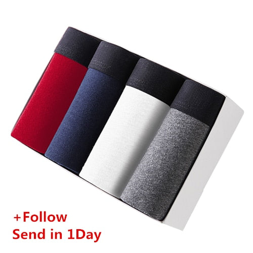 890 4pcs/lot Men's Underwear Cotton Boxers Man Breathable Panties Solid Shorts Brand Underpants B0007