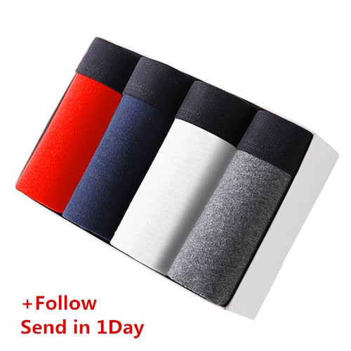 890 4pcs/lot Men's Underwear Cotton Boxers Man Breathable Panties Solid Shorts Brand Underpants B0007