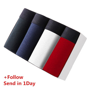 890 4pcs/lot Men's Underwear Cotton Boxers Man Breathable Panties Solid Shorts Brand Underpants B0007
