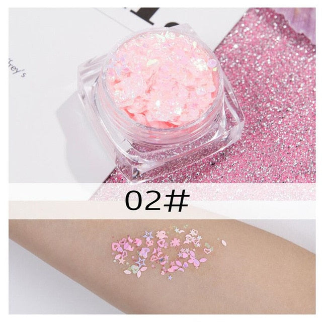 Mermaid Jelly Face Glitter Gel Face Jewels Body Eye Face Sequin Gel Holographic Chunky Glitter Flash Drill Festival Decoration