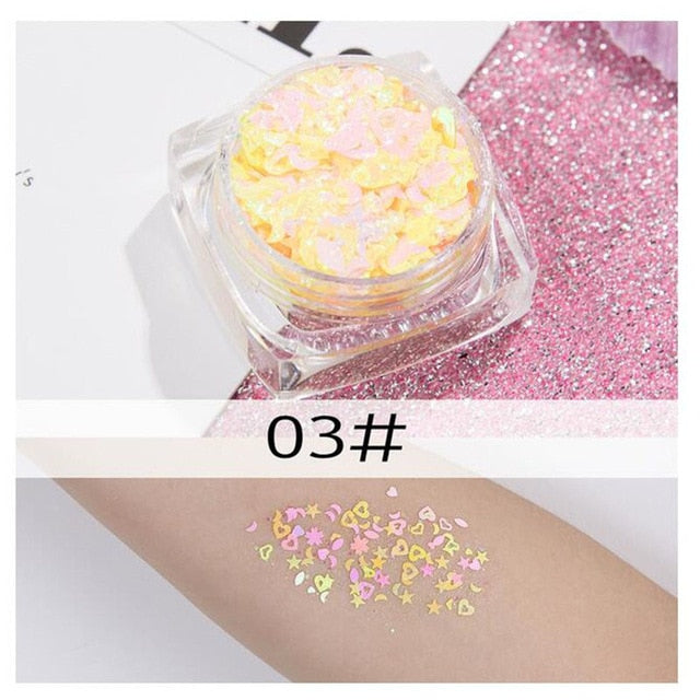 Mermaid Jelly Face Glitter Gel Face Jewels Body Eye Face Sequin Gel Holographic Chunky Glitter Flash Drill Festival Decoration