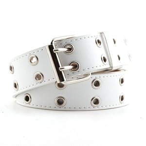Women Punk Chain Fashion Belt Adjustable Double/Single Row Hole Eyelet Waistband with Eyelet Chain Decorative Belts 2020 New