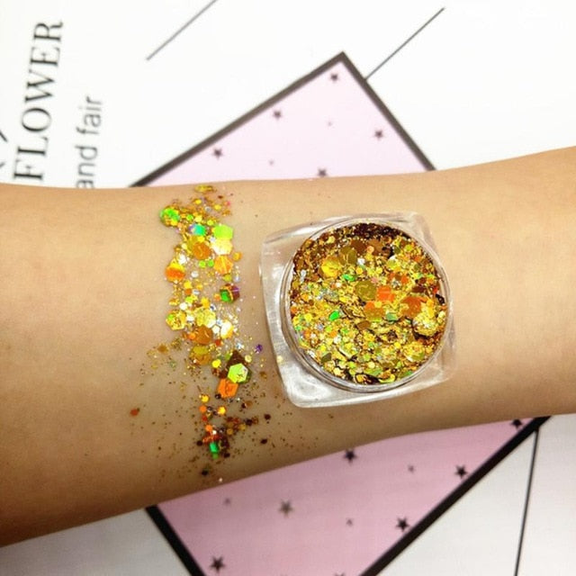 19 Colors Diamond Sequins Eyeshadow Palette Mermaid Sequins Gel Make Up Festival Party Makeup Cosmetics Maquiagem Makeup TSLM1