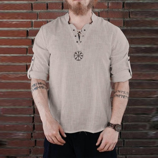 New Spring Men's Casual Blouse 2020 Mens Summer Thin Solid Color Shirts Long Sleeve Linen Pullover Shirt Male FM024