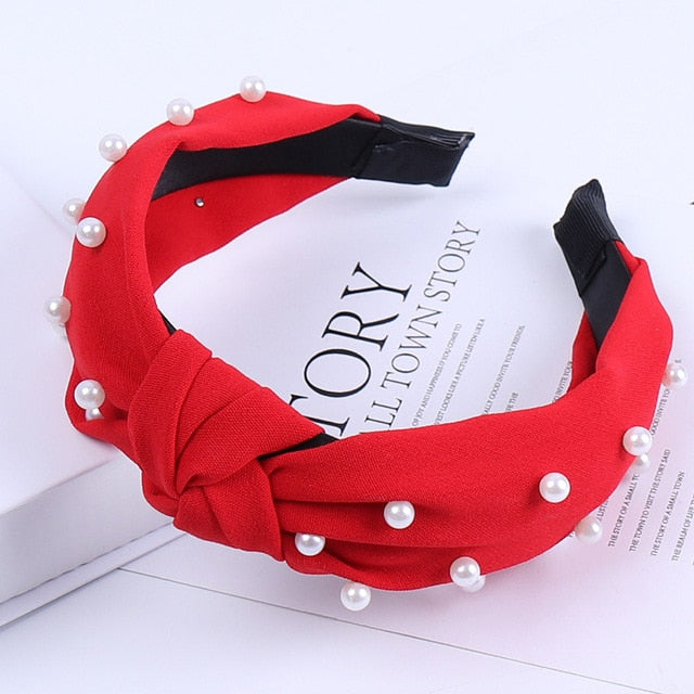 Solid Color Knot Headbands for Women Simple Fabric Girls Hairband Women Hair Accessories Wide Side Hair Band