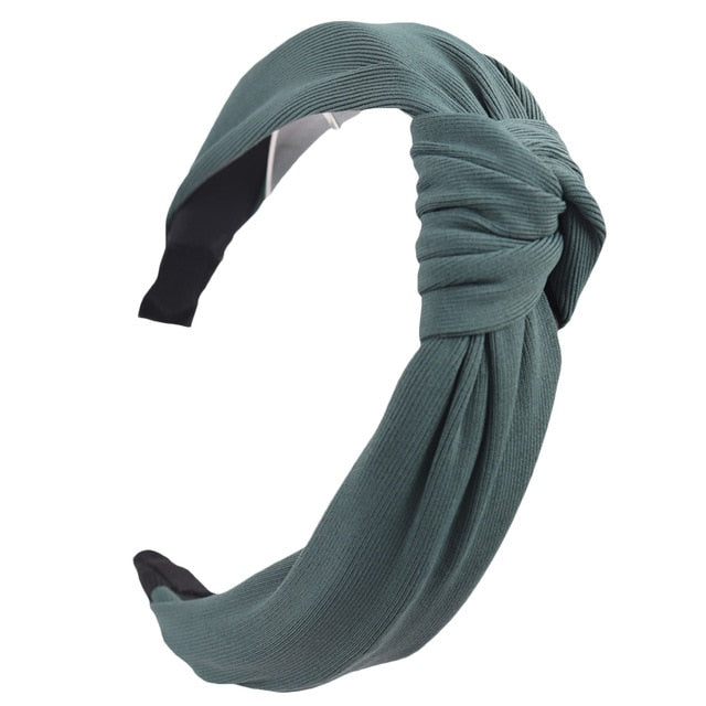 Solid Color Knot Headbands for Women Simple Fabric Girls Hairband Women Hair Accessories Wide Side Hair Band