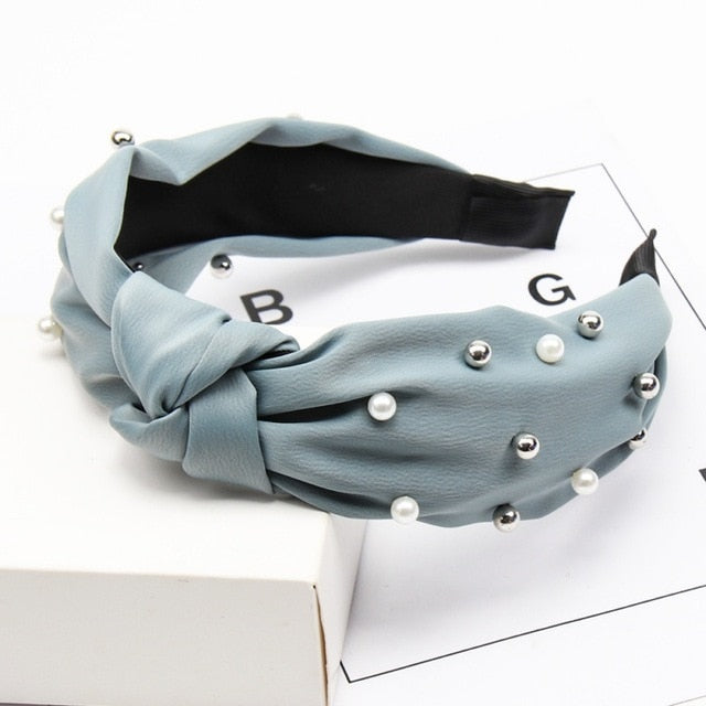 Solid Color Knot Headbands for Women Simple Fabric Girls Hairband Women Hair Accessories Wide Side Hair Band