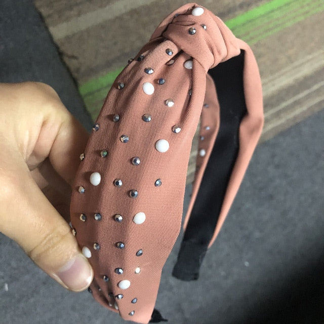 Solid Color Knot Headbands for Women Simple Fabric Girls Hairband Women Hair Accessories Wide Side Hair Band