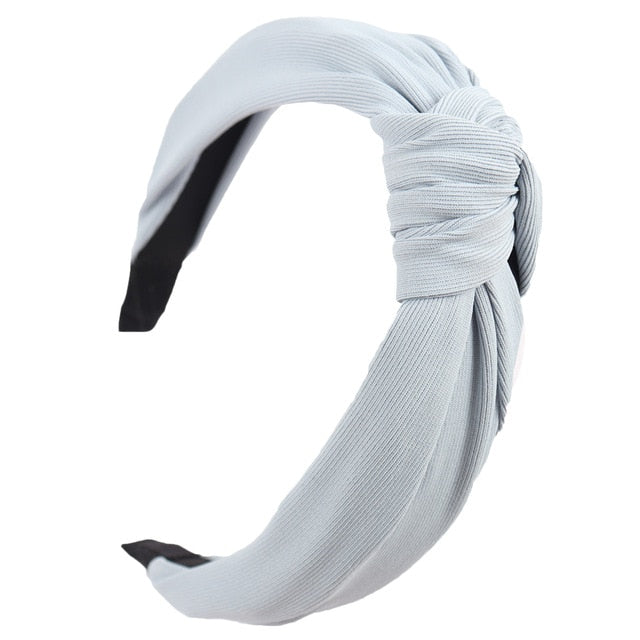 Solid Color Knot Headbands for Women Simple Fabric Girls Hairband Women Hair Accessories Wide Side Hair Band