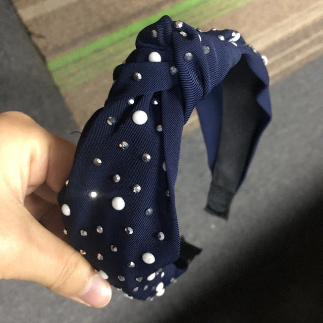 Solid Color Knot Headbands for Women Simple Fabric Girls Hairband Women Hair Accessories Wide Side Hair Band