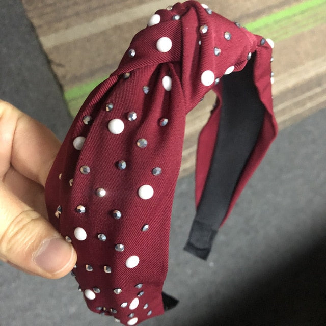 Solid Color Knot Headbands for Women Simple Fabric Girls Hairband Women Hair Accessories Wide Side Hair Band