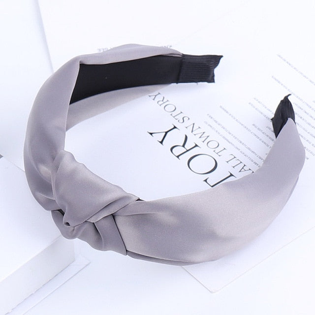 Solid Color Knot Headbands for Women Simple Fabric Girls Hairband Women Hair Accessories Wide Side Hair Band