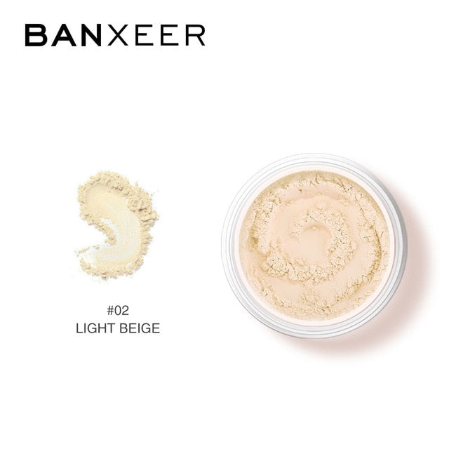 BANXEER Smooth Loose Powder Makeup Transparent Finishing Oil Control Waterproof For Face Finish Setting With Cosmetic Puff