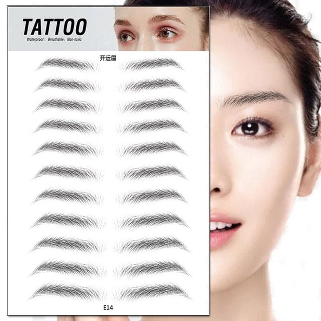 O.TWO.O 4D Hair Like Eyebrows Makeup Waterproof Eyebrow Tattoo Sticker Long Lasting Natural Fake Eyebrow Lamination Cosmetics