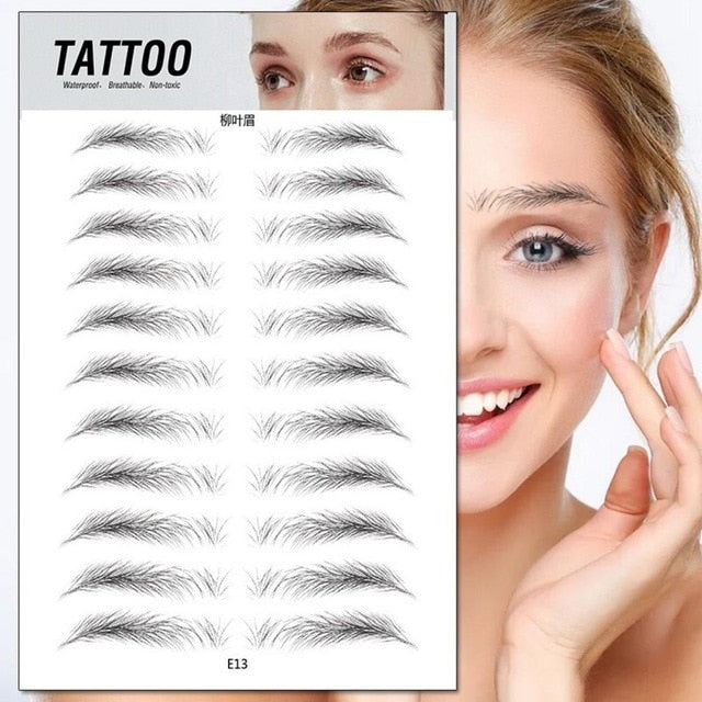 O.TWO.O 4D Hair Like Eyebrows Makeup Waterproof Eyebrow Tattoo Sticker Long Lasting Natural Fake Eyebrow Lamination Cosmetics