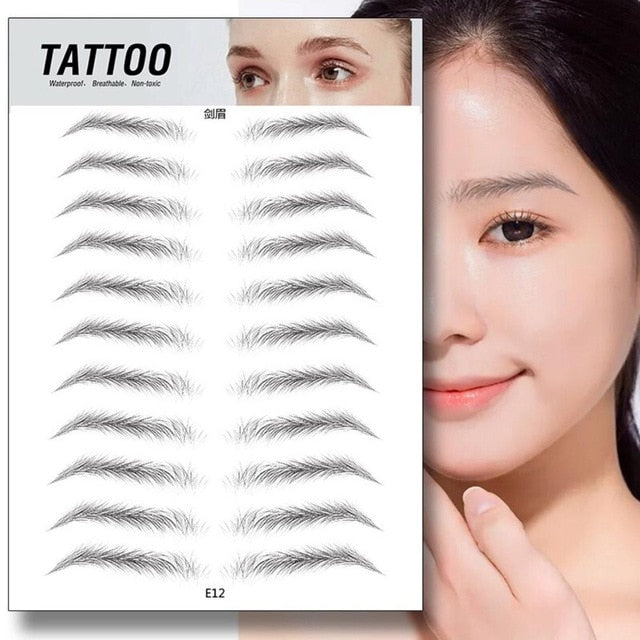 O.TWO.O 4D Hair Like Eyebrows Makeup Waterproof Eyebrow Tattoo Sticker Long Lasting Natural Fake Eyebrow Lamination Cosmetics