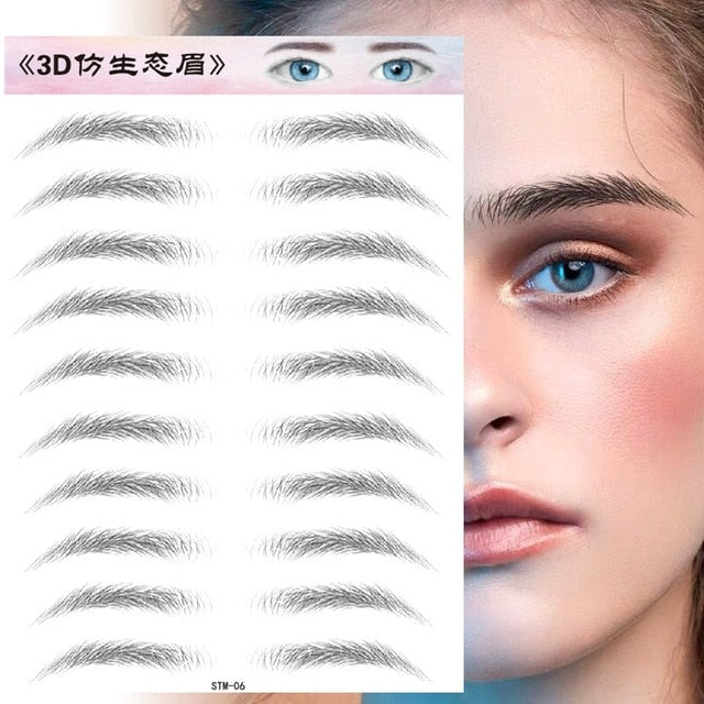 O.TWO.O 4D Hair Like Eyebrows Makeup Waterproof Eyebrow Tattoo Sticker Long Lasting Natural Fake Eyebrow Lamination Cosmetics