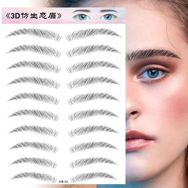 O.TWO.O 4D Hair Like Eyebrows Makeup Waterproof Eyebrow Tattoo Sticker Long Lasting Natural Fake Eyebrow Lamination Cosmetics