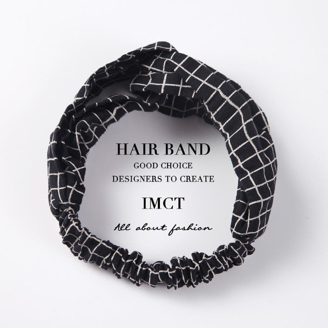 Women Hair Accessories for Baby Fashion Headband Fabric Cross Knotted Bow Chiffon Floral Hair Band Korea Headdress ladies Hoop