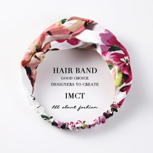 Women Hair Accessories for Baby Fashion Headband Fabric Cross Knotted Bow Chiffon Floral Hair Band Korea Headdress ladies Hoop