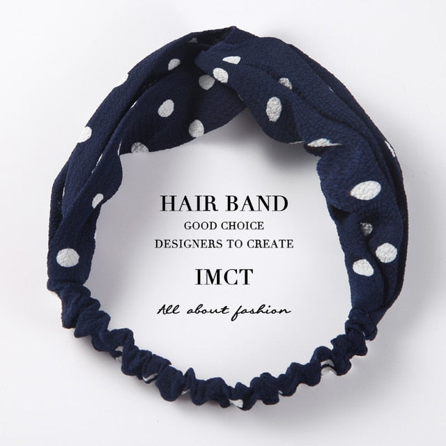 Women Hair Accessories for Baby Fashion Headband Fabric Cross Knotted Bow Chiffon Floral Hair Band Korea Headdress ladies Hoop