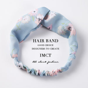 Women Hair Accessories for Baby Fashion Headband Fabric Cross Knotted Bow Chiffon Floral Hair Band Korea Headdress ladies Hoop