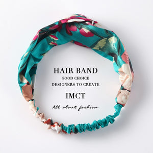 Women Hair Accessories for Baby Fashion Headband Fabric Cross Knotted Bow Chiffon Floral Hair Band Korea Headdress ladies Hoop